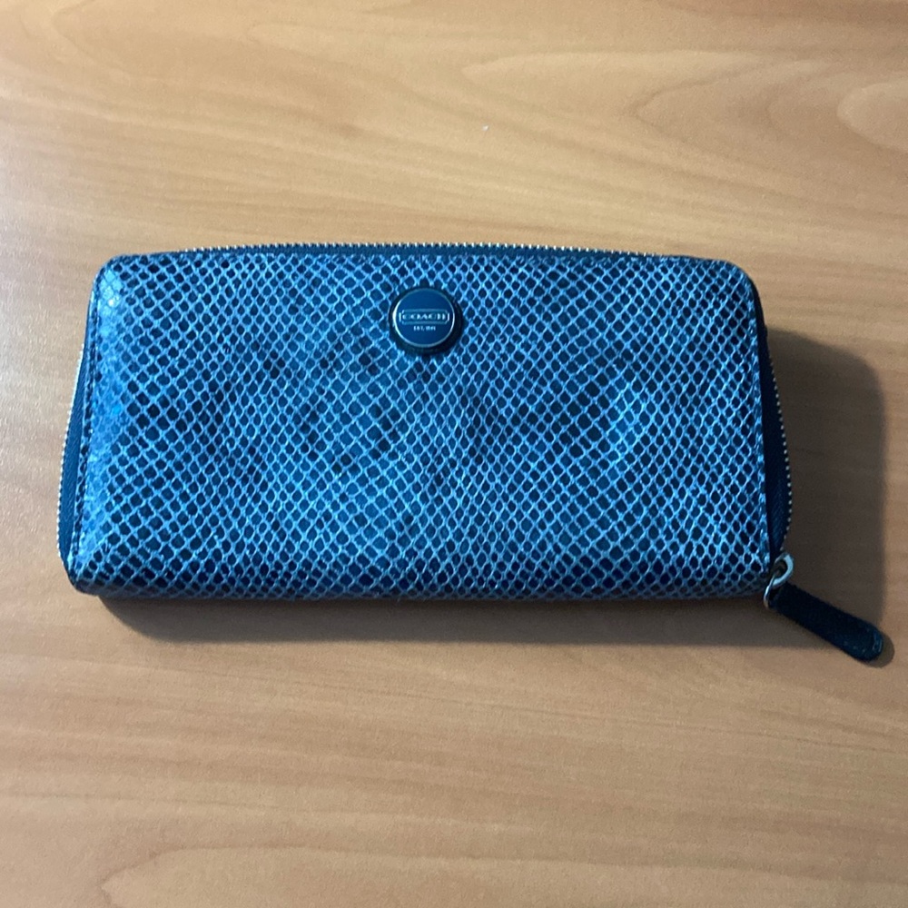Coach Navy long wallet gently used